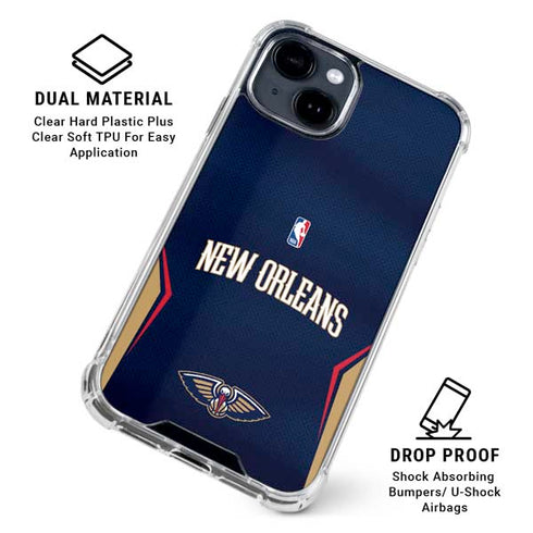 NBA New Orleans Pelicans Jersey iPhone 15 Clear Case